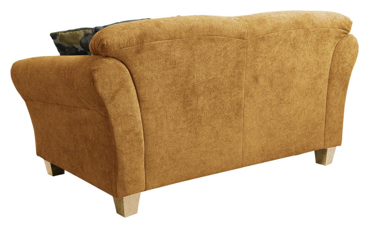2-Sitzer-Sofa Gotland senfgelb Rücken echt, 163x84x89 cm - Senfgelb/Naturfarben, KONVENTIONELL, Textil (163/84/89cm) - Sit & More
