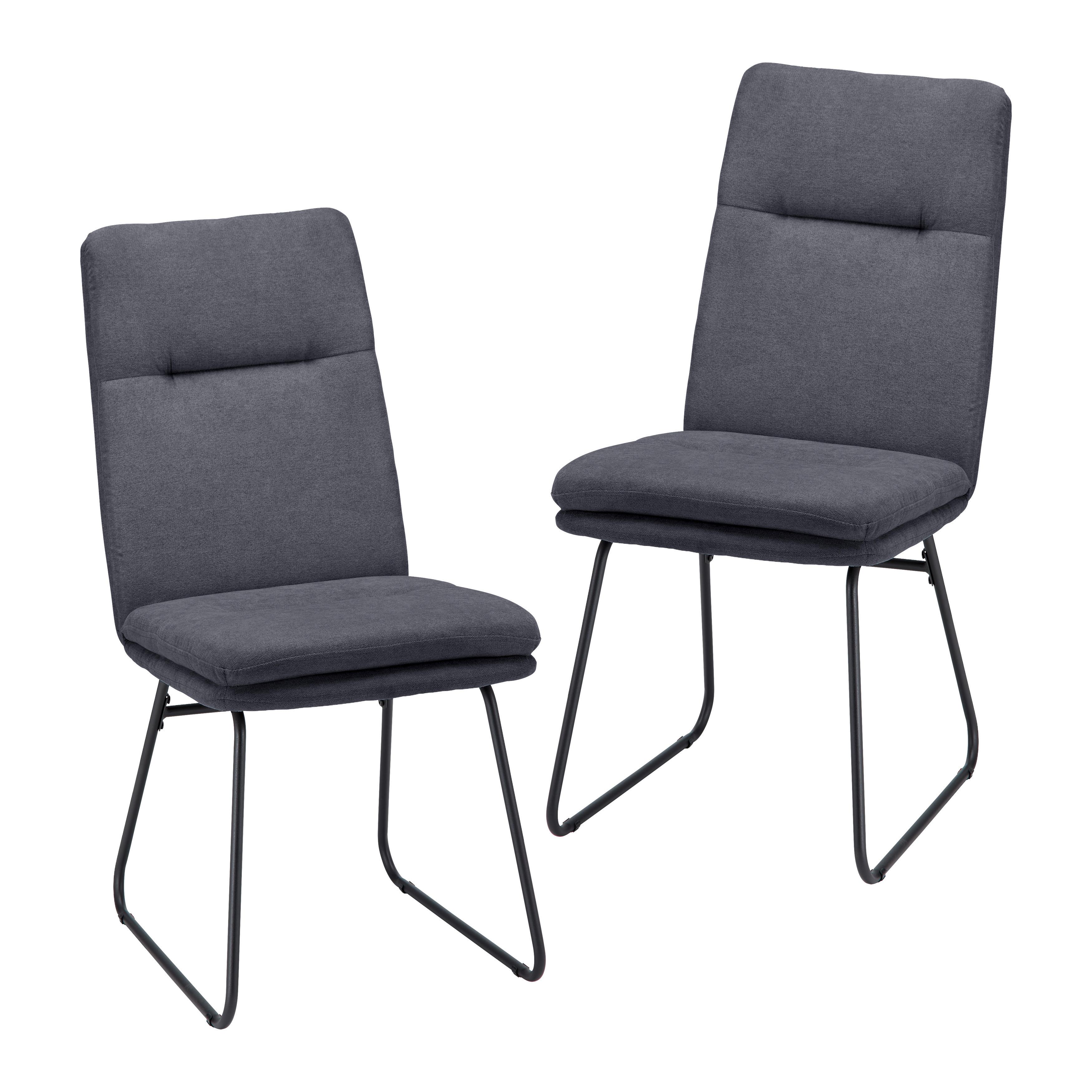 Sada židlí LEO tmavěšedá - černá/tmavě šedá, Moderní, kov/textil (49/99/68cm) - Bessagi Home