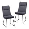 Sada židlí LEO tmavěšedá - černá/tmavě šedá, Moderní, kov/textil (49/99/68cm) - Bessagi Home