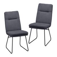 Sada židlí LEO tmavěšedá - černá/tmavě šedá, Moderní, kov/textil (49/99/68cm) - Bessagi Home