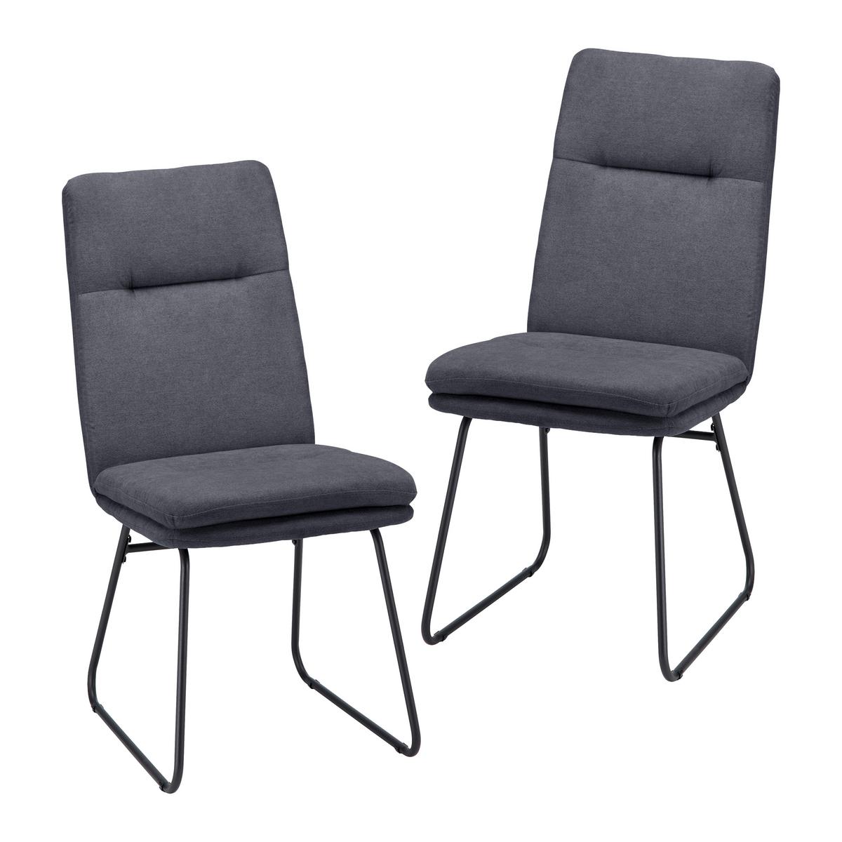 Sada židlí LEO tmavěšedá - černá/tmavě šedá, Moderní, kov/textil (49/99/68cm) - Bessagi Home