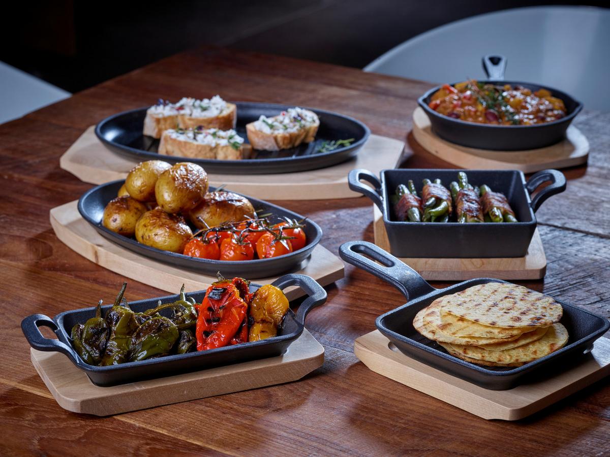 Servierpfanne 2 Stück L/b/b: 25,4x15,8x3,2 Cm - Schwarz, Basics, Metall (25,4/15,8/3,2cm) - Echtwerk