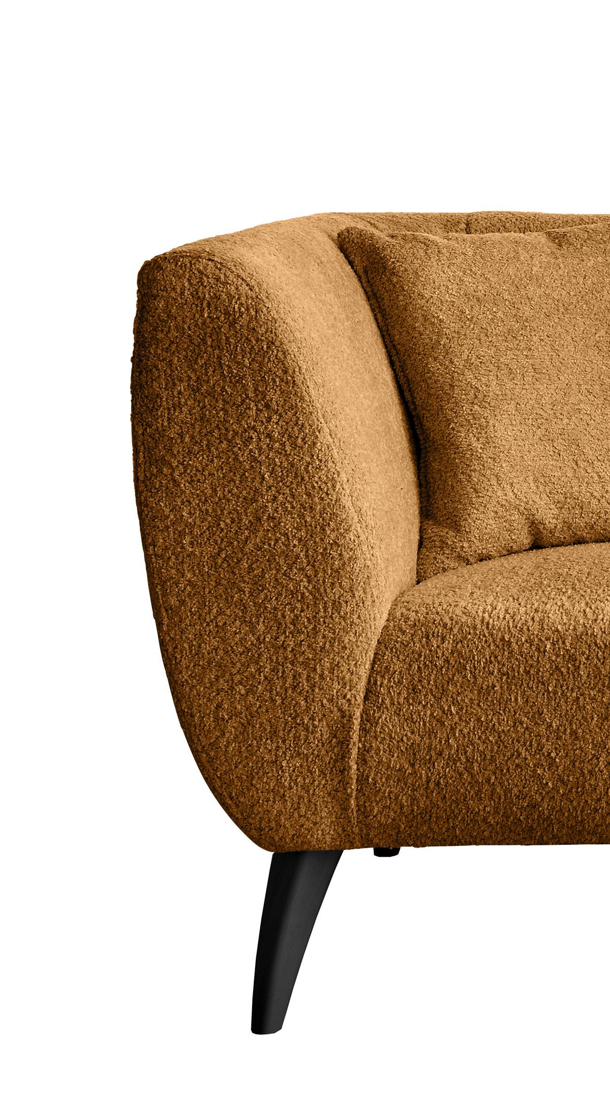 2-Sitzer-Sofa Colori Goldfarben, Rücken Echt - Goldfarben/Schwarz, MODERN, Textil (172/83/88cm) - MID.YOU