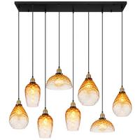 Hängeleuchte Exkl. 8xe27, 60w - Klar/Messingfarben, Basics, Glas/Metall (125/41/130cm) - Globo