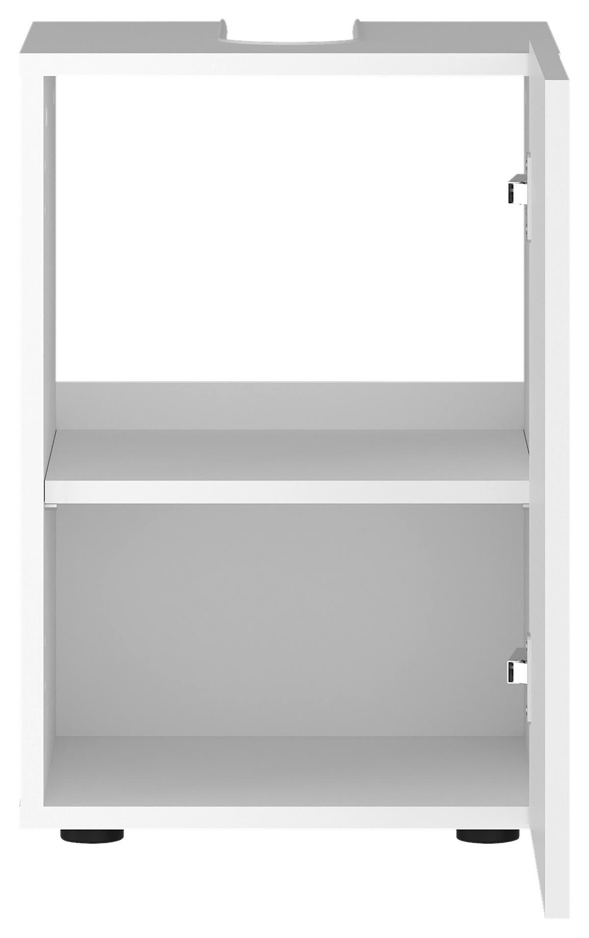 Waschbeckenunterschrank Ina Alpinweiss, B: 35 Cm - Schwarz, KONVENTIONELL, Holzwerkstoff (35/56/34cm)