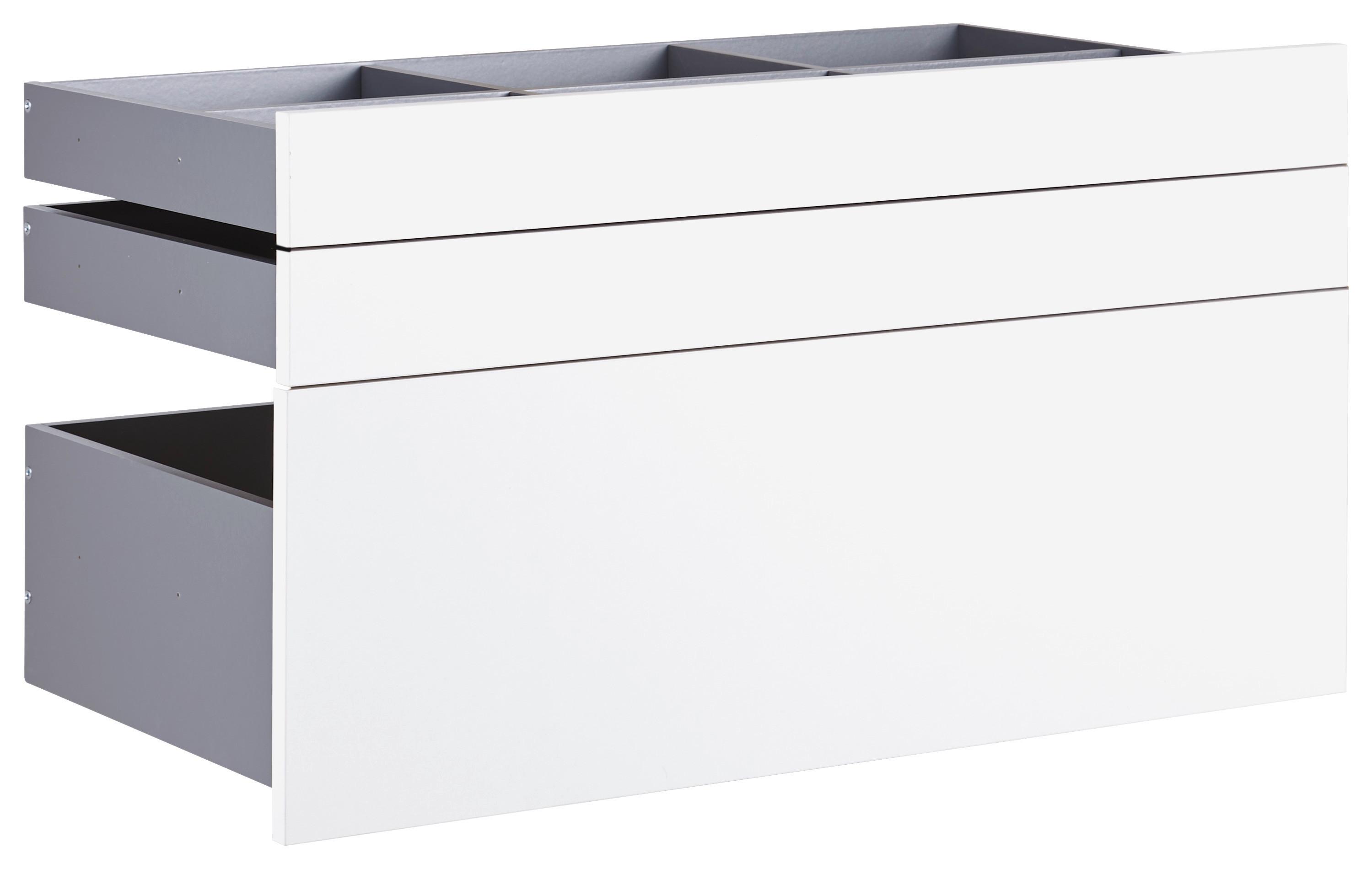 Schubladeneinsatz Unit Weiß B: 91 cm 3 Fächer - Weiß, MODERN, Holzwerkstoff (91/50,3/47cm) - Ondega