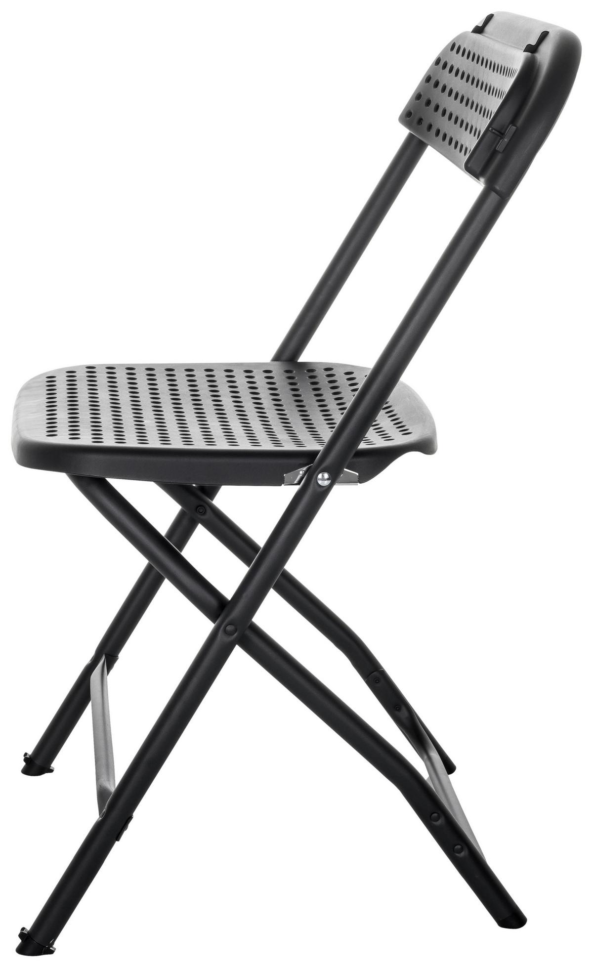 Klappstuhl Tudela Xxl Pro - Schwarz, Basics, Kunststoff (51/80/52cm) - MID.YOU