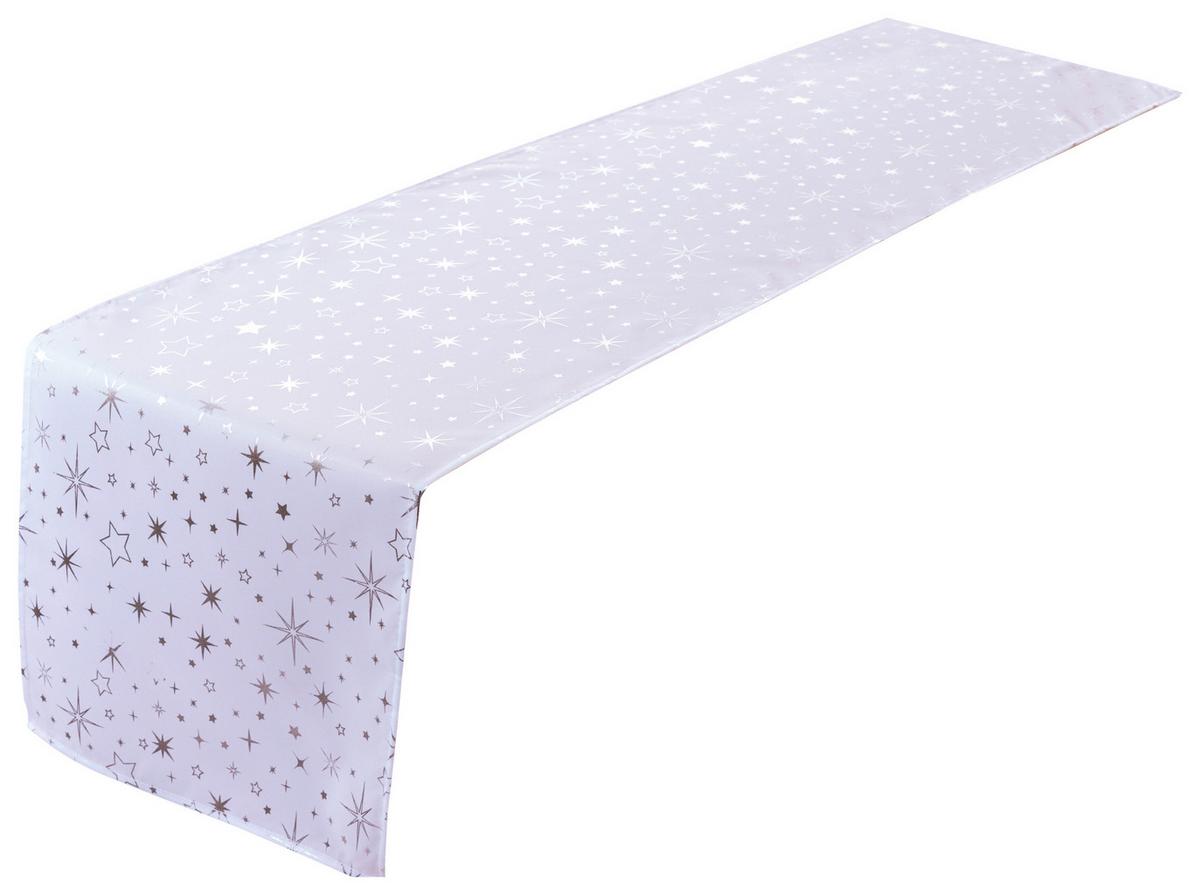 Tischläufer Alaska - Silberfarben/Weiß, ROMANTIK / LANDHAUS, Textil (40/140cm) - James Wood