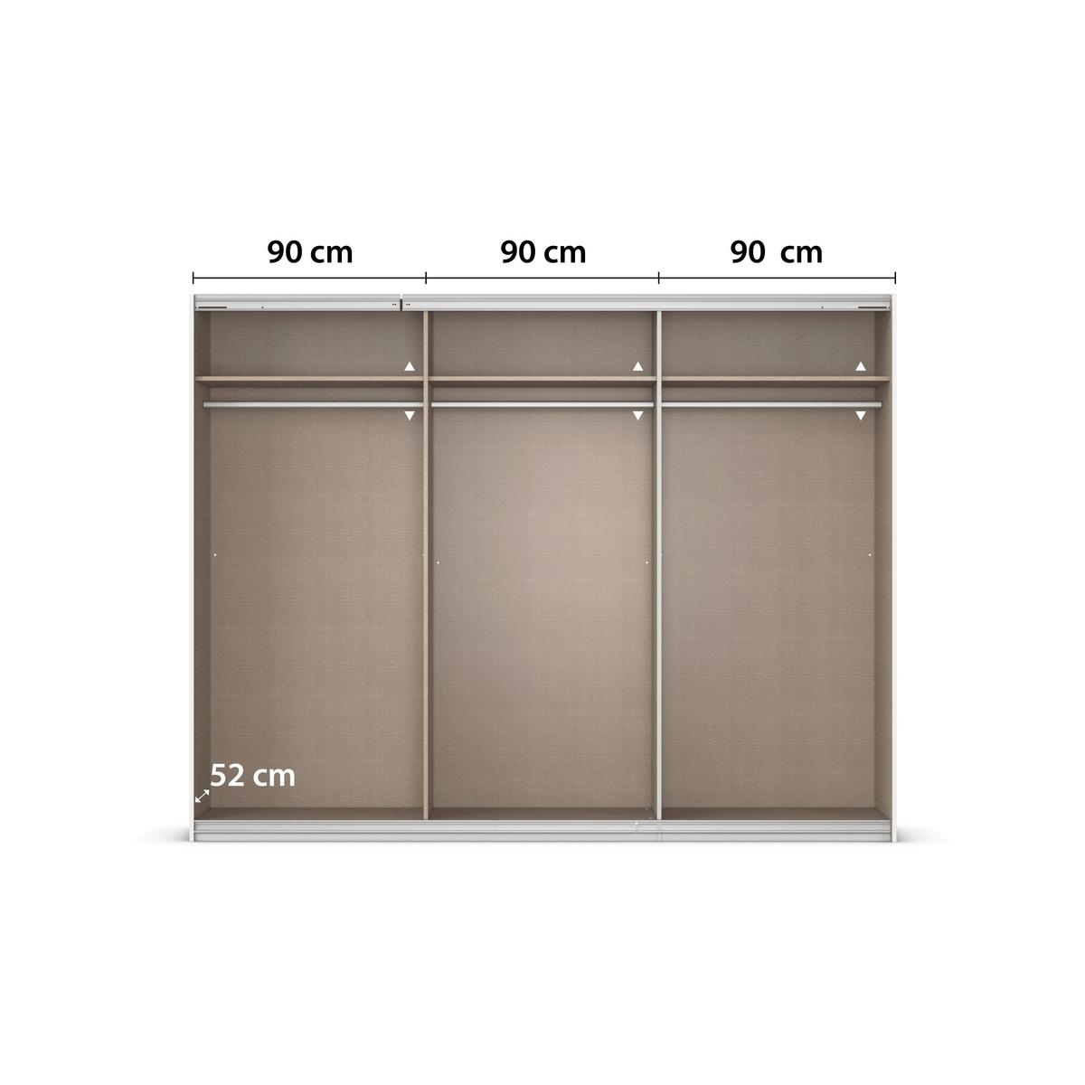 Schwebetürenschrank + Spiegel B: 271cm Feldkirch Grau - Anthrazit/Silberfarben, MODERN, Holzwerkstoff (271/210/62cm)