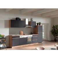 Küchenzeile Turin ohne Geräte B: 300cm Grau/Wotaneiche Dekor - Eiche Wotan/Grau, Design, Holzwerkstoff (300cm) - Held