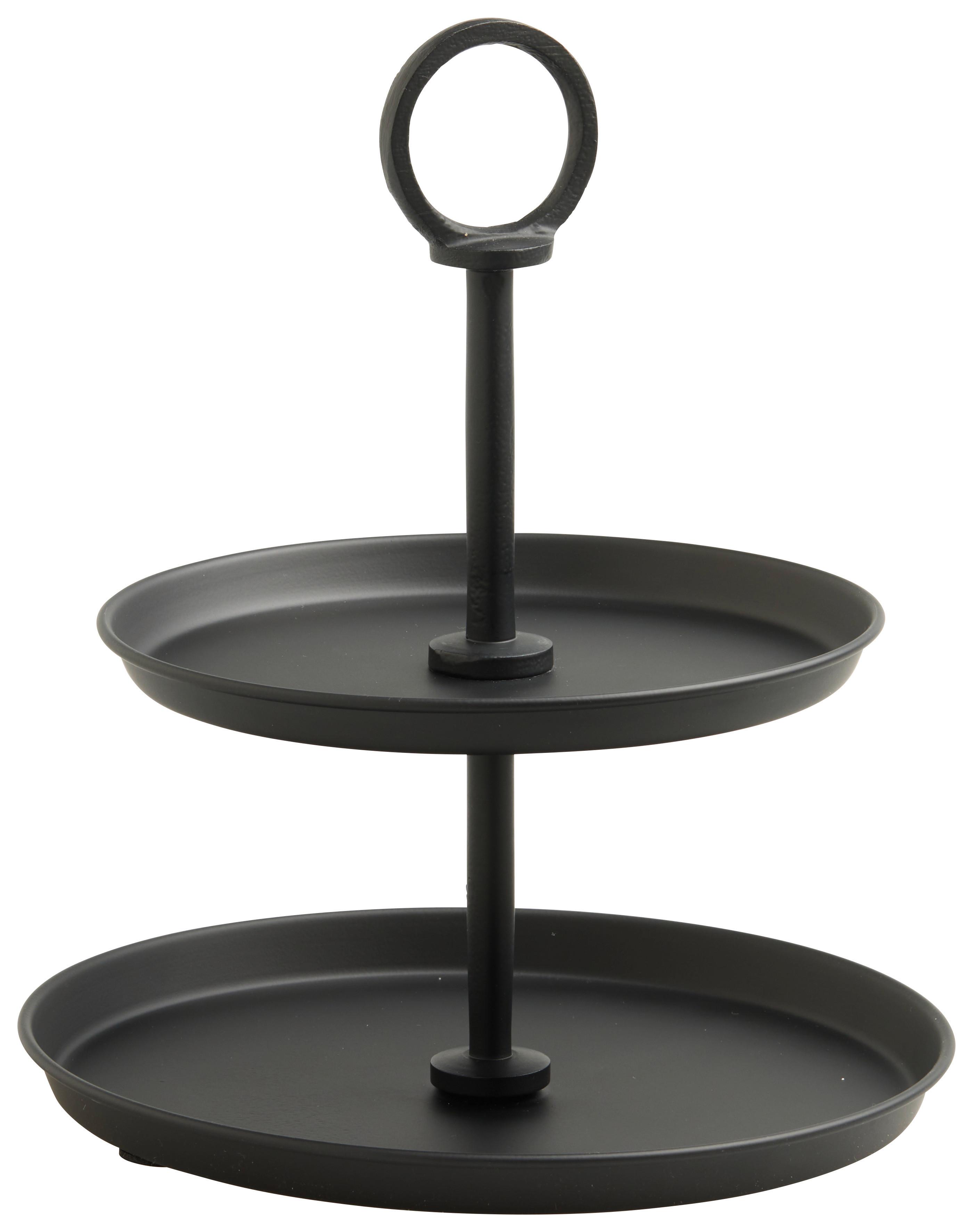 Poschodový stojan GLAMOUR - čierna, Modern, kov (20,3/23,5cm) - Mömax