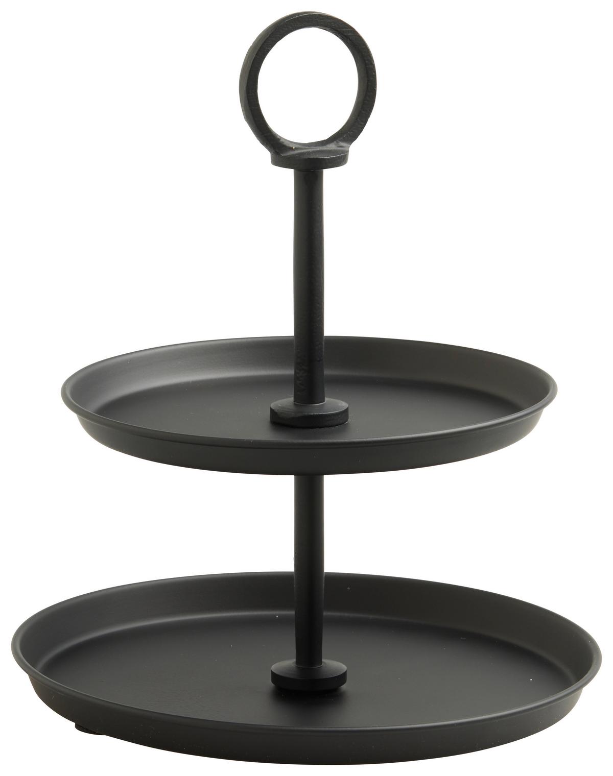 Poschodový stojan GLAMOUR - čierna, Modern, kov (20,3/23,5cm) - Mömax