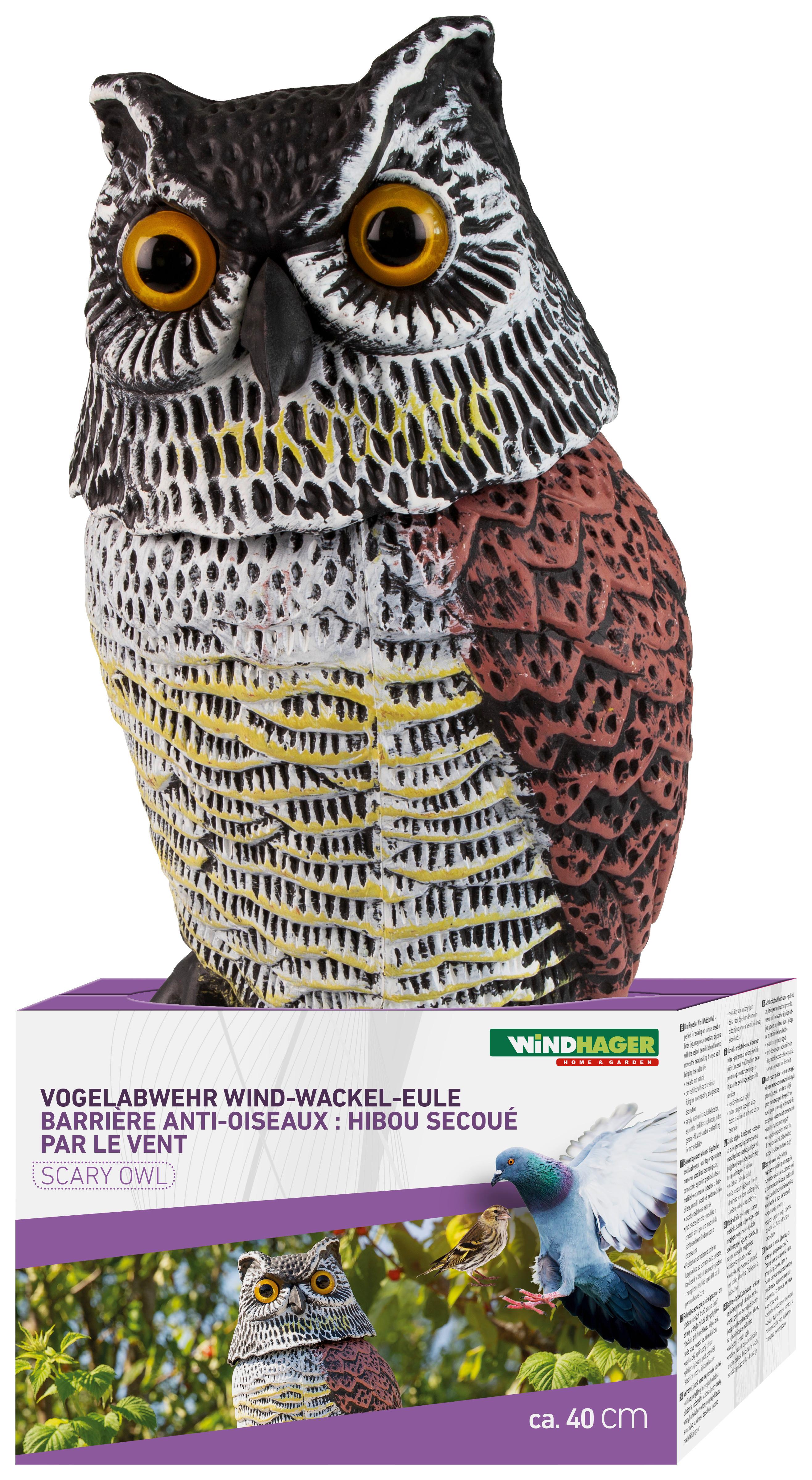 Vogelabwehr Eule Farbig Wetterfest Mit Wackelkopf - Basics (15/40cm)