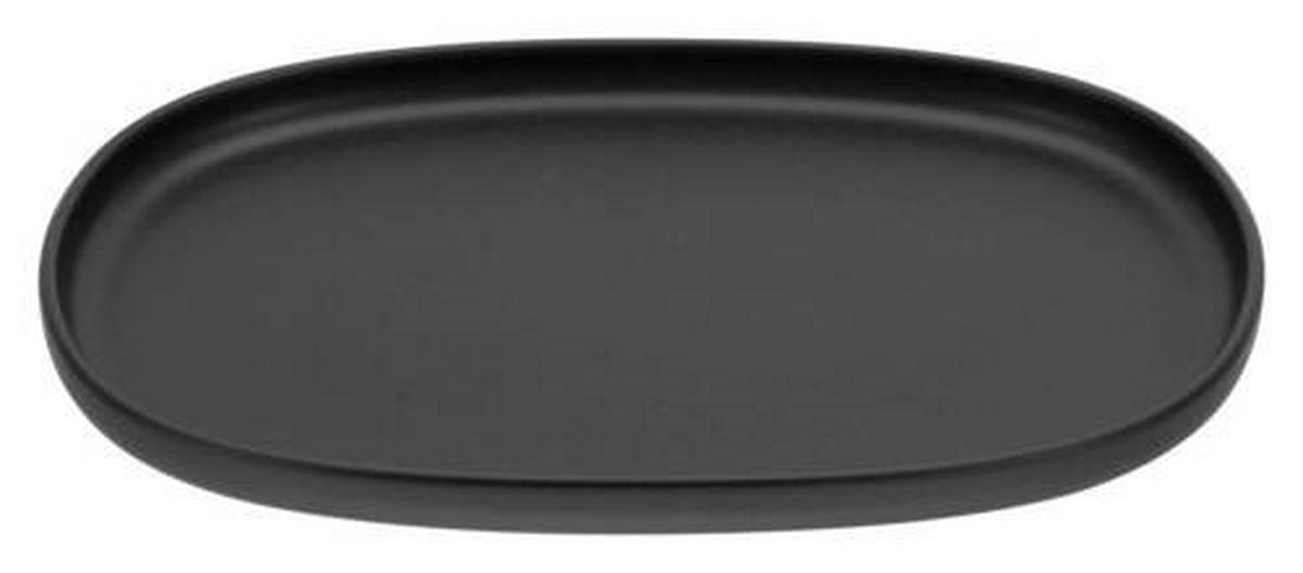 Servierplatte Uno Keramik Schwarz D: Ca. 33 Cm - Schwarz, Trend, Keramik (33cm) - Creatable