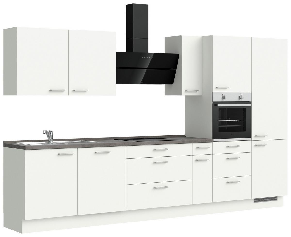 KÜCHENLEERBLOCK TOUCH HIGH - LINE, H12 RECHTS - Weiß/Grau, MODERN, Holzwerkstoff (360cm) - Nobilia