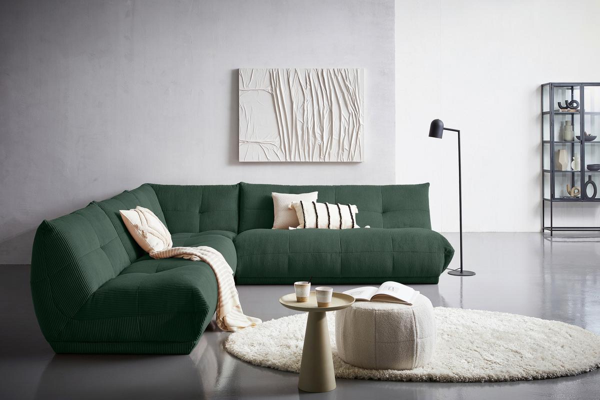 Modul Sofa Giselle Ecke B: 105 Cm Cord Dunkelgrün - Dunkelgrün, Trend, Textil (105/80/105cm) - Livetastic