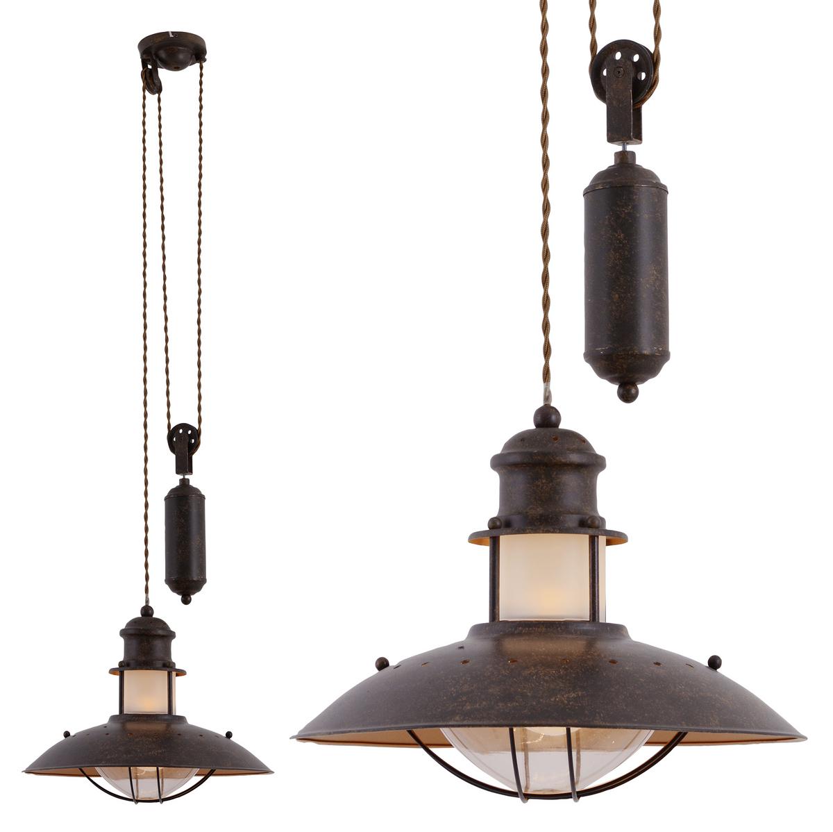 Hängeleuchte Cottage H: 150cm 1-Flammig, höhenverstellbar - Braun, KONVENTIONELL, Kunststoff/Metall (35/150cm) - Näve