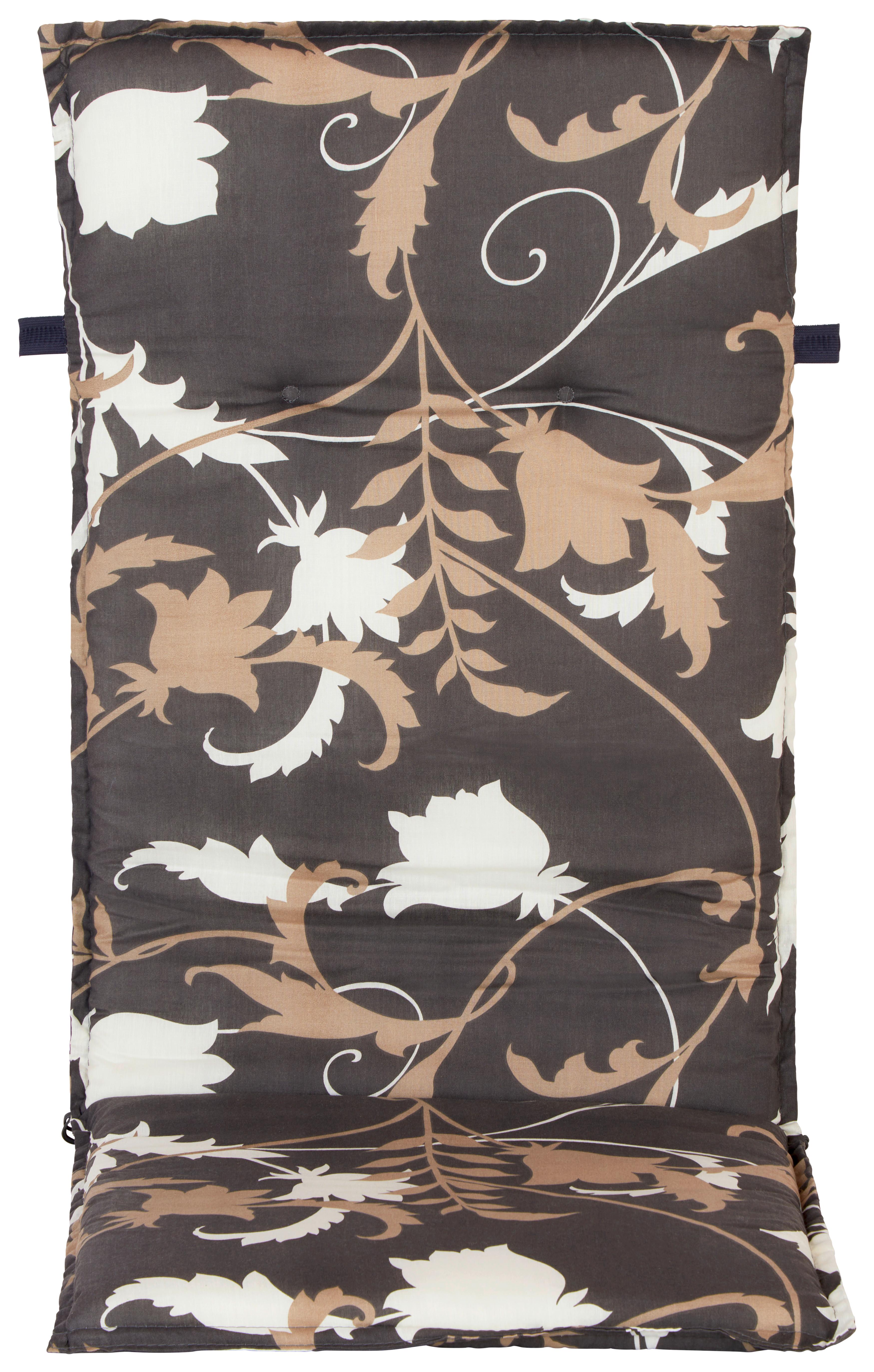Hochlehner Auflage Genf 120x48 cm Braun/ Weiß - Braun/Weiß, Basics, Textil (120/48/5cm)