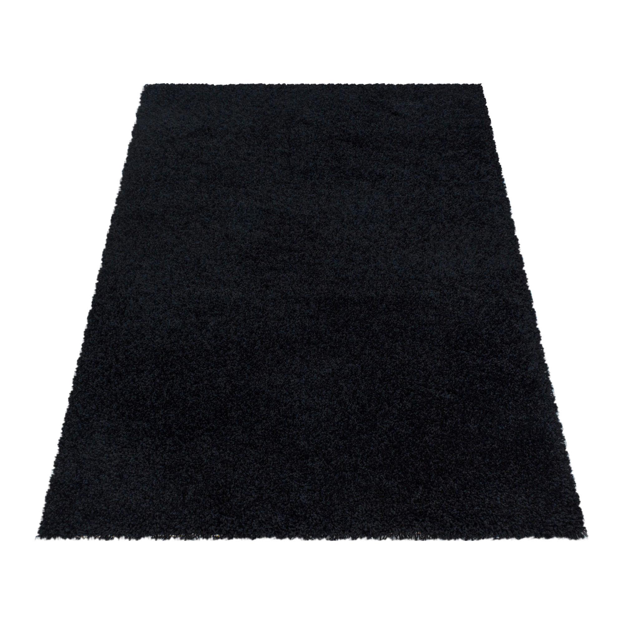 Hochflor Teppich Schwarz Naturfaser Sydney 240x340 cm - Schwarz, Basics, Textil (240/340cm)