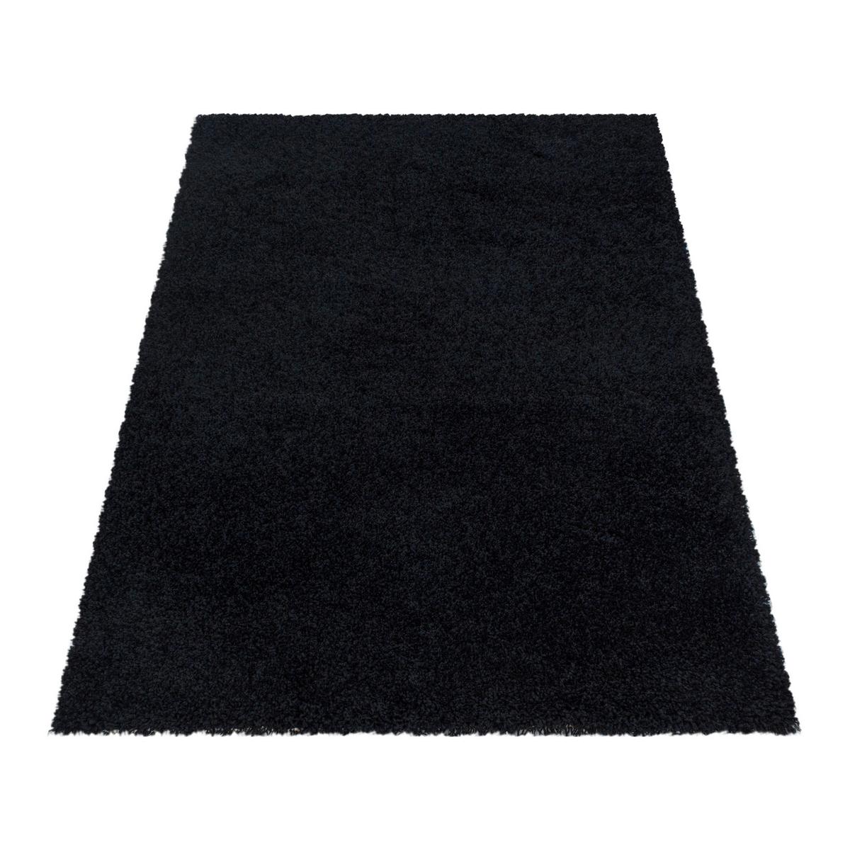 Hochflortepich Schwarz Sydney 60x110 cm - Schwarz, Basics, Textil (60/110cm)