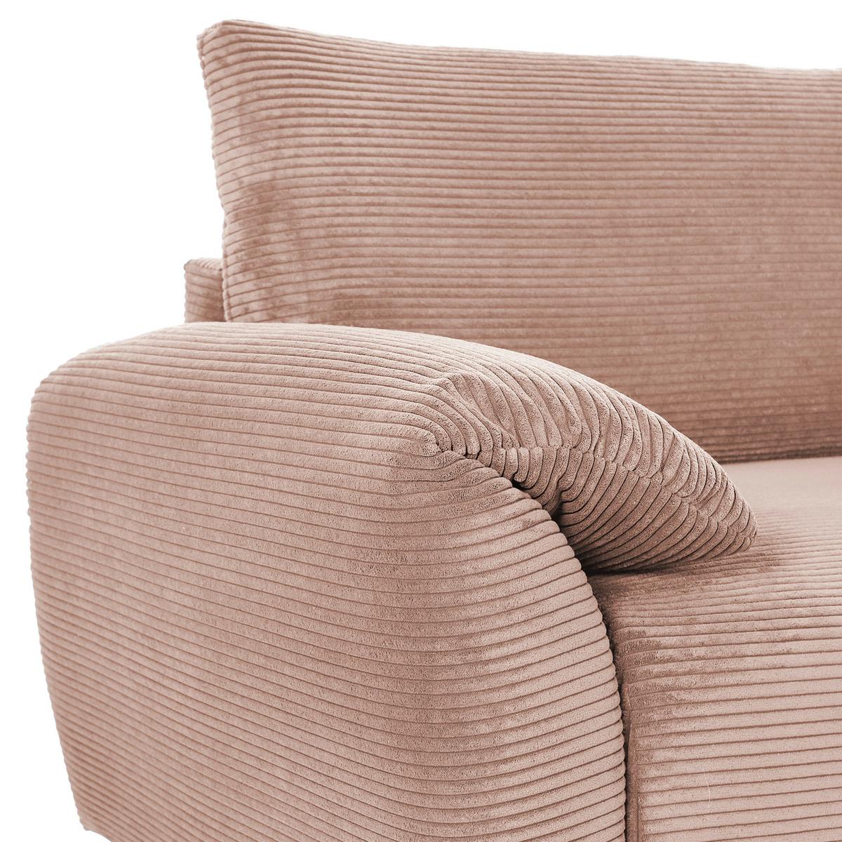 Ecksofa Cuty Altrosa S: 266x180 cm - Schwarz/Altrosa, KONVENTIONELL, Textil (266/180cm) - MID.YOU
