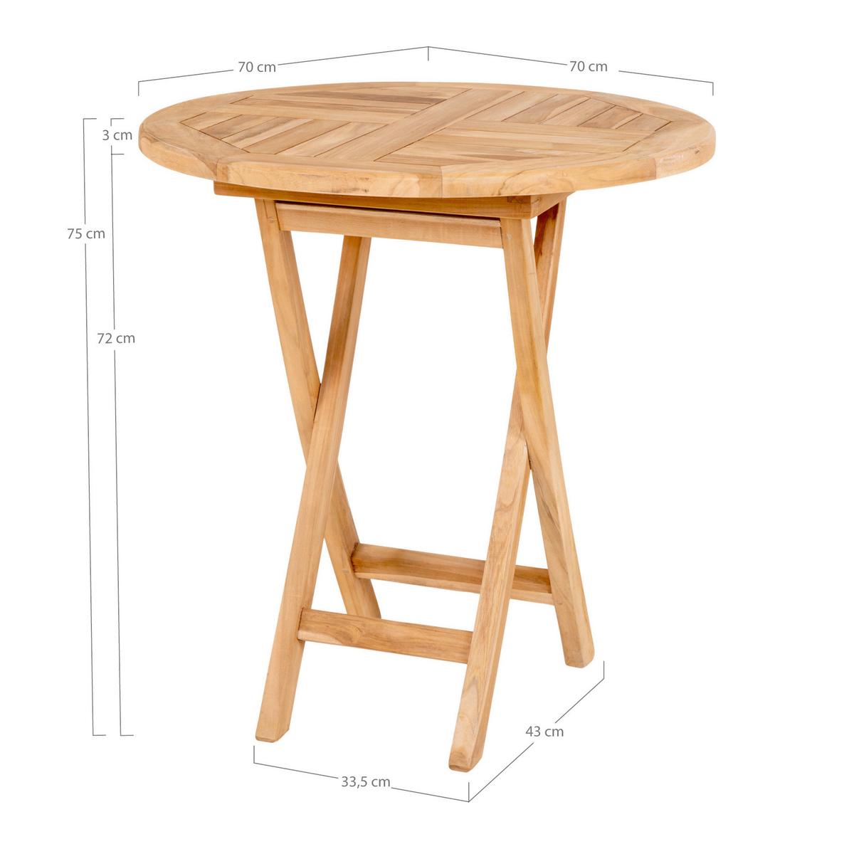GARTENTISCH Oviedo Braun B: 70 cm - Braun, MODERN, Holz (70/70/75cm) - Gardenson