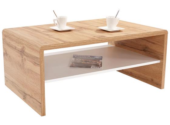 Dohányzóasztal Cala Luna - tölgy színű/fehér, modern, faanyagok (100/40/59cm) Dohányzóasztal Cala Luna - tölgy színű/fehér, modern, faanyagok (100/40/59cm)