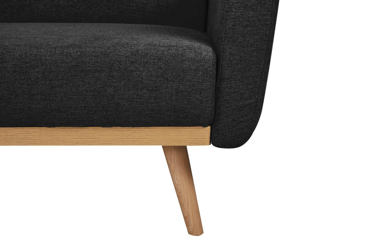 Schlafsofa Schwarz B: 212 Cm - Schwarz/Naturfarben, MODERN, Textil (212/79/85cm) - Livetastic