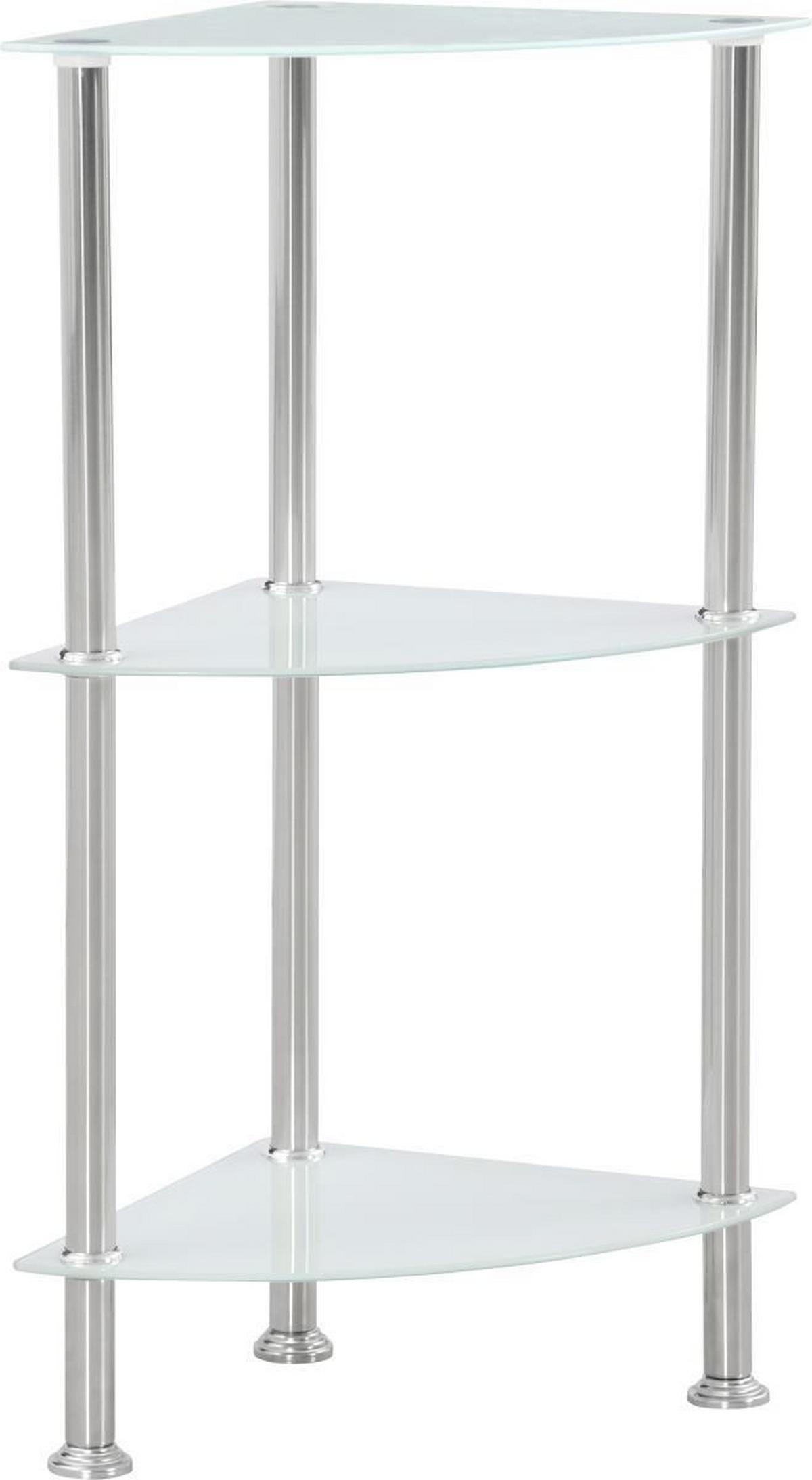 Polc Glare - nemesacélszínű/fehér, Modern, Üveg/fém (30/70/30cm) - Luca Bessoni