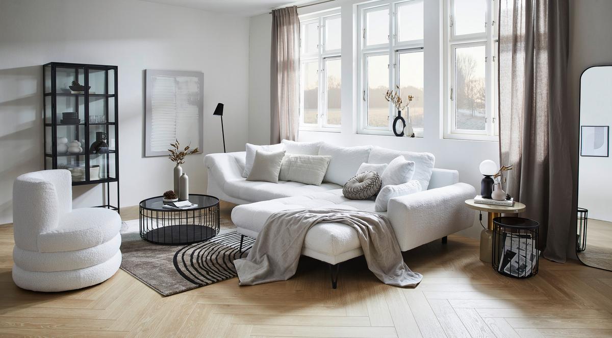 Designsessel Magari - Edelstahlfarben/Weiß, Trend, Textil (90/82/85cm) - Livetastic