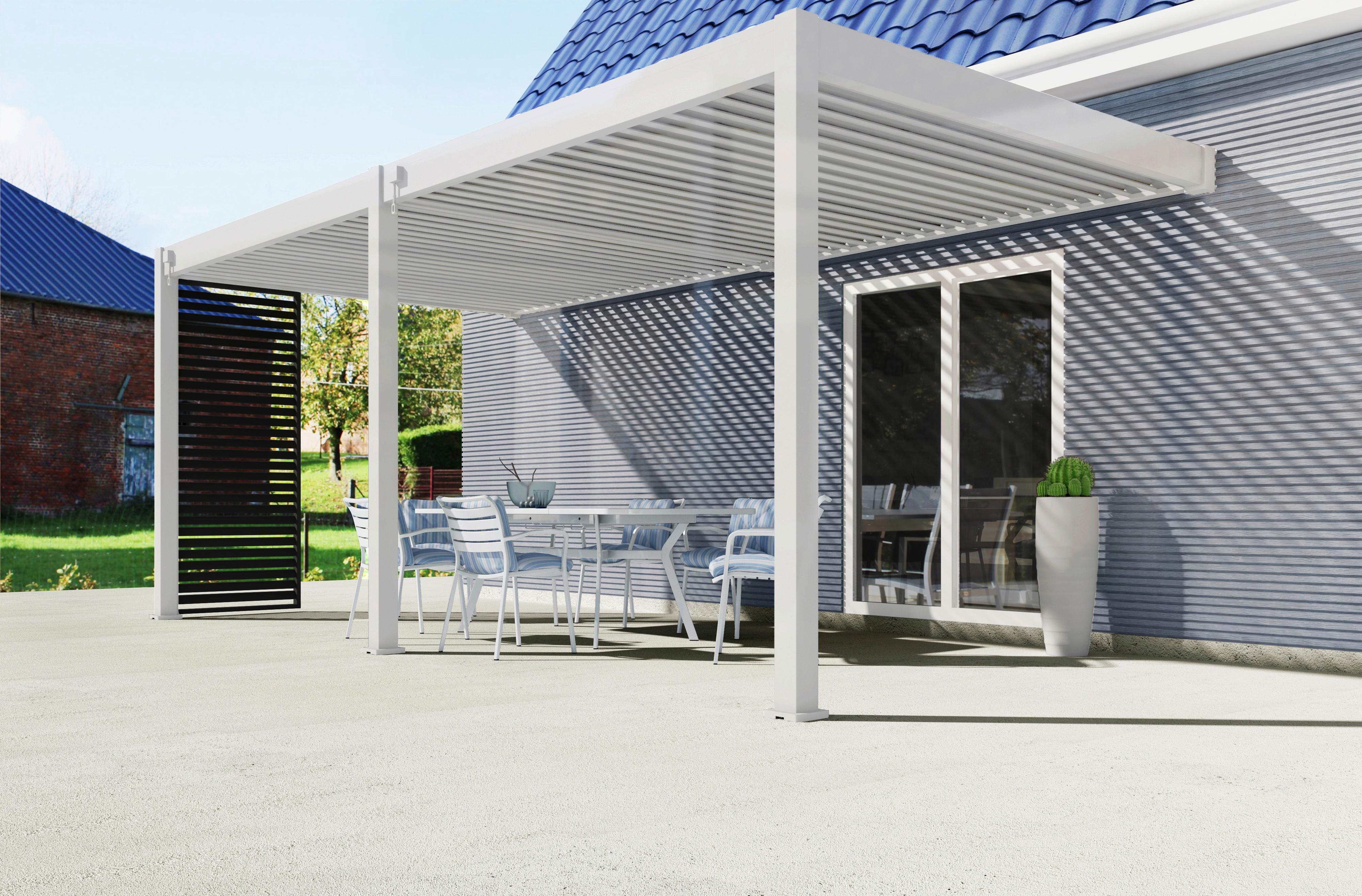 Pergola Deluxe 530x360 cm Weiß Aluminium - Weiß, Basics, Metall (530/255/360cm) - WEIDE