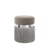 Pouf Bruih Samt Grau D/H: ca. 38/45 cm - Silberfarben/Grau, Basics, Holzwerkstoff/Textil (38/45/38cm) - Kayoom