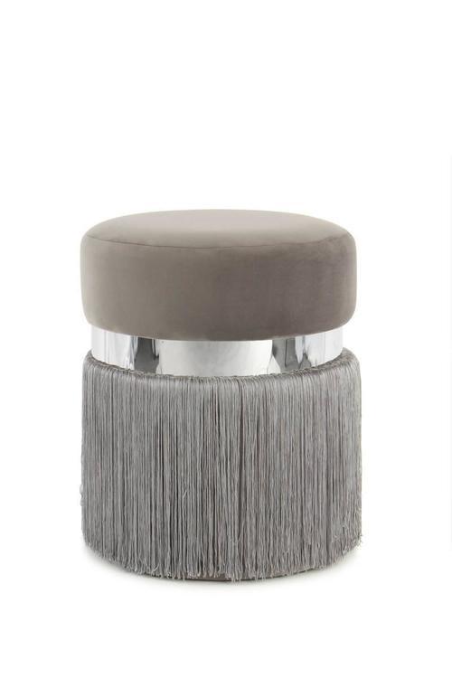 Pouf Bruih Samt Grau D/H: ca. 38/45 cm