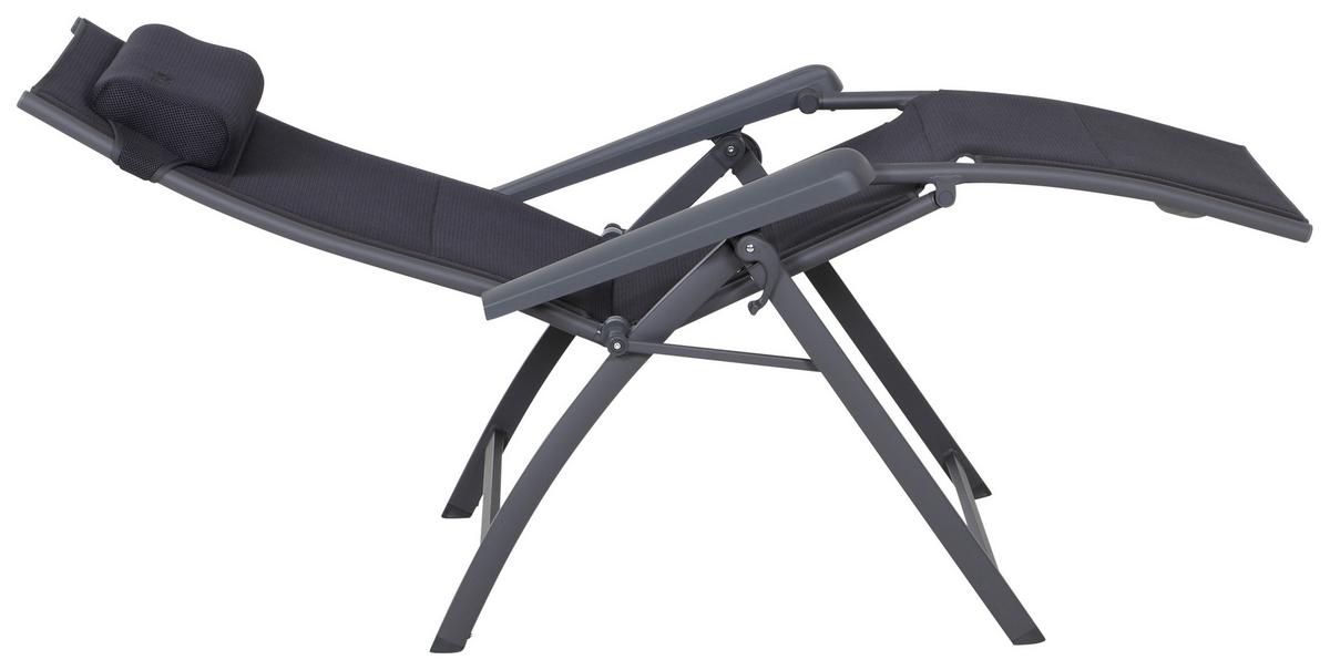 Garten-Relaxliegel Klappbar Aluminium - Anthrazit, KONVENTIONELL, Textil/Metall (69/124/84cm) - Siena Garden