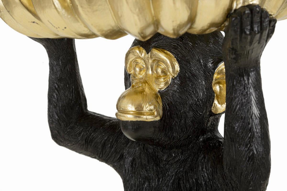 Skulptur Monkey Tray Banane Schwarz Goldfarben, B: 23 cm - Goldfarben/Schwarz, Basics, Kunststoff (23/31.5/23cm)