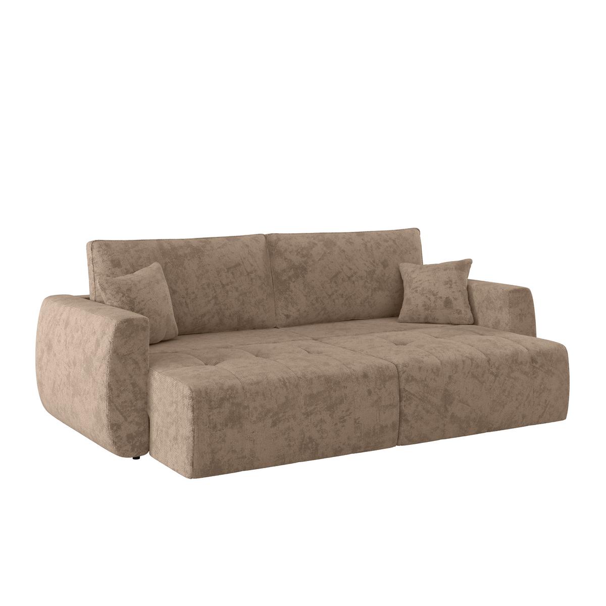 Schlafsofa Bali - Schlammfarben/Schwarz, MODERN, Holz/Textil (245/74-90/104cm) - Luca Bessoni