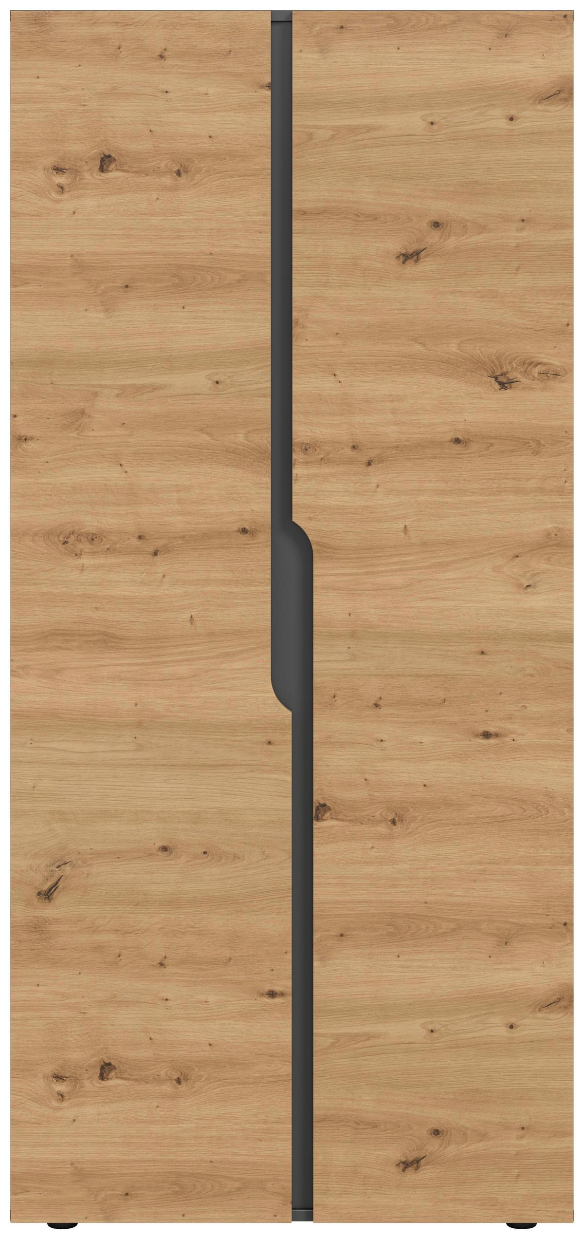 Drehtürenschrank Anga Anthr. /Eiche Artisan Dekor B: 80cm - Anthrazit/Eiche Artisan, MODERN, Holzwerkstoff (80/180/51cm) - MID.YOU