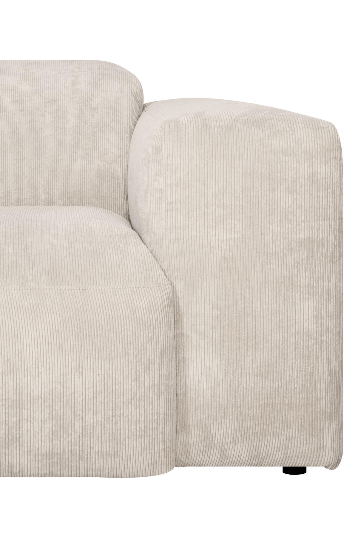 Ecksofa Hannah Creme170x343 Cm - Creme/Schwarz, Design, Textil (170/343cm) - MID.YOU