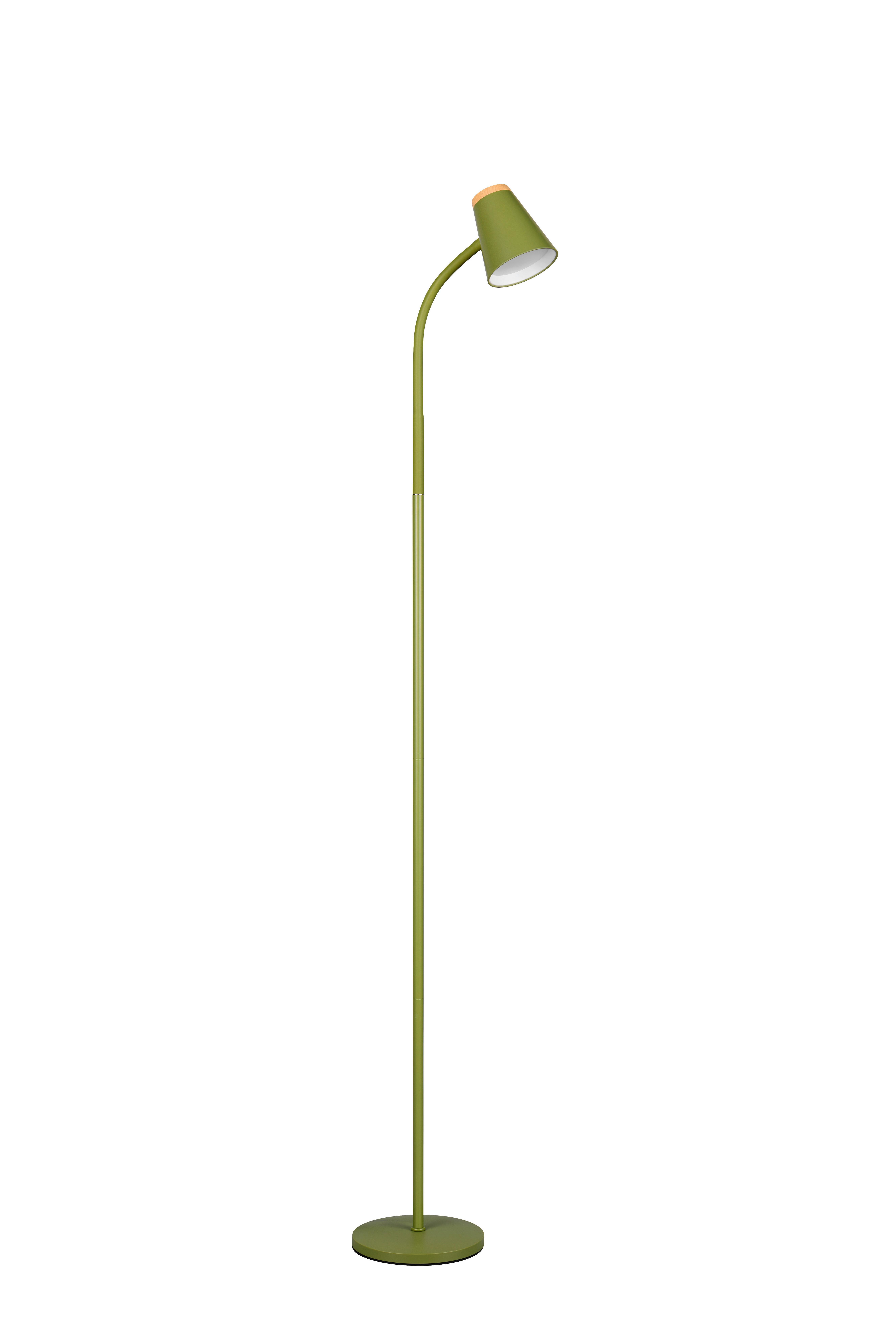 LED-Stehleuchte Pongo Braun Grün B: 19,5 cm - Braun/Grün, Basics, Kunststoff/Metall (145/19.5/37cm)