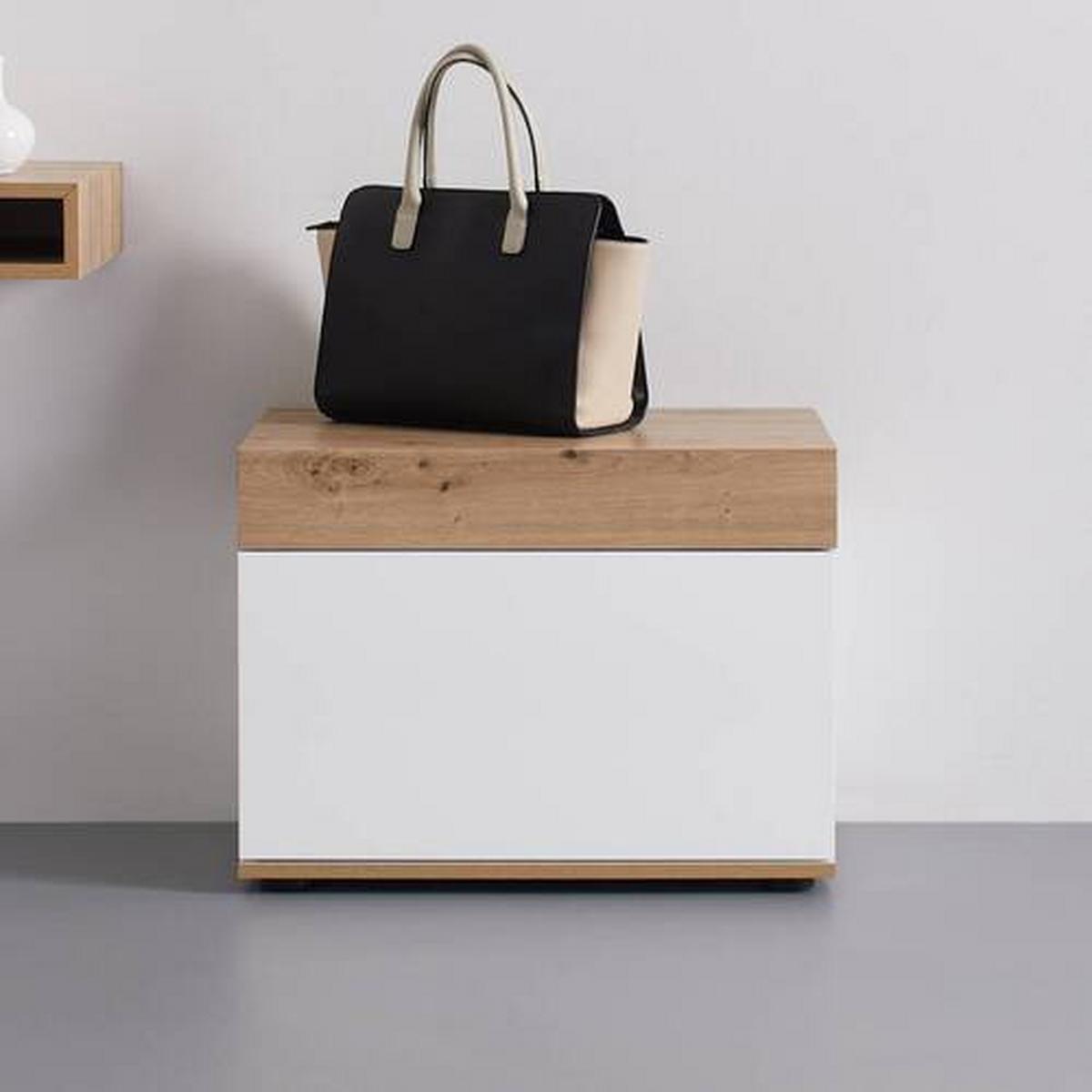 Botník CARA - bílá/barvy dubu, Moderní (60/45/40cm) - Bessagi Home