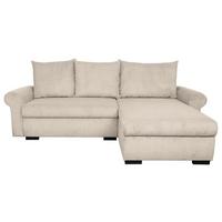 ECKSCHLAFSOFA Vasco, Beige LF: 233x168 cm - Beige/Schwarz, Trend, Textil (233/168cm)