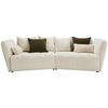 Boxspringová pohovka SOFI, krémová, tmavě zelená - černá/krémová, Moderní, textil (294/93/152cm) - Premium Living