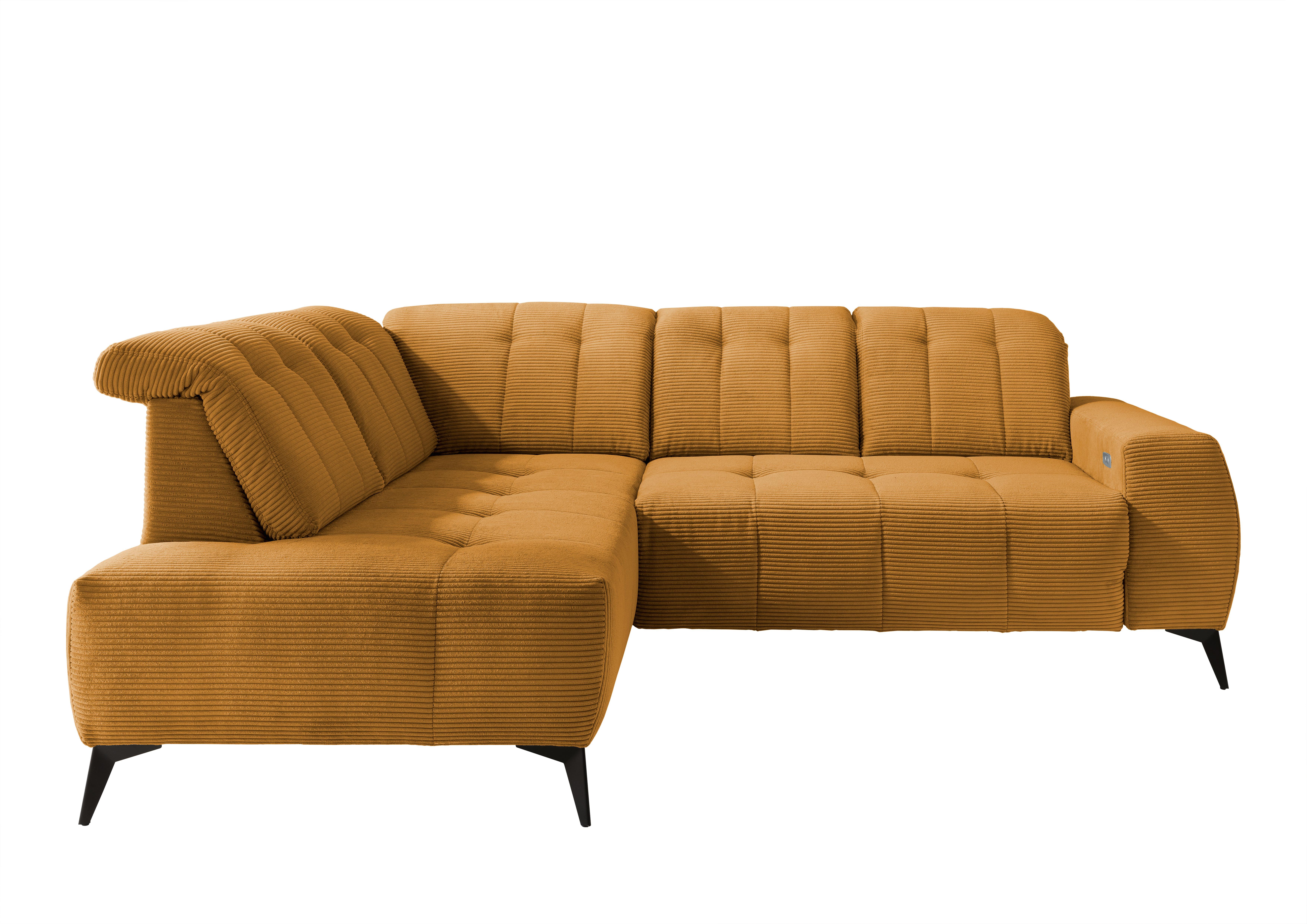 Ecksofa mit USB Anschluss Sano, Goldfarben,s: 200x261 cm - Goldfarben/Schwarz, MODERN, Textil (200/261cm) - Livetastic