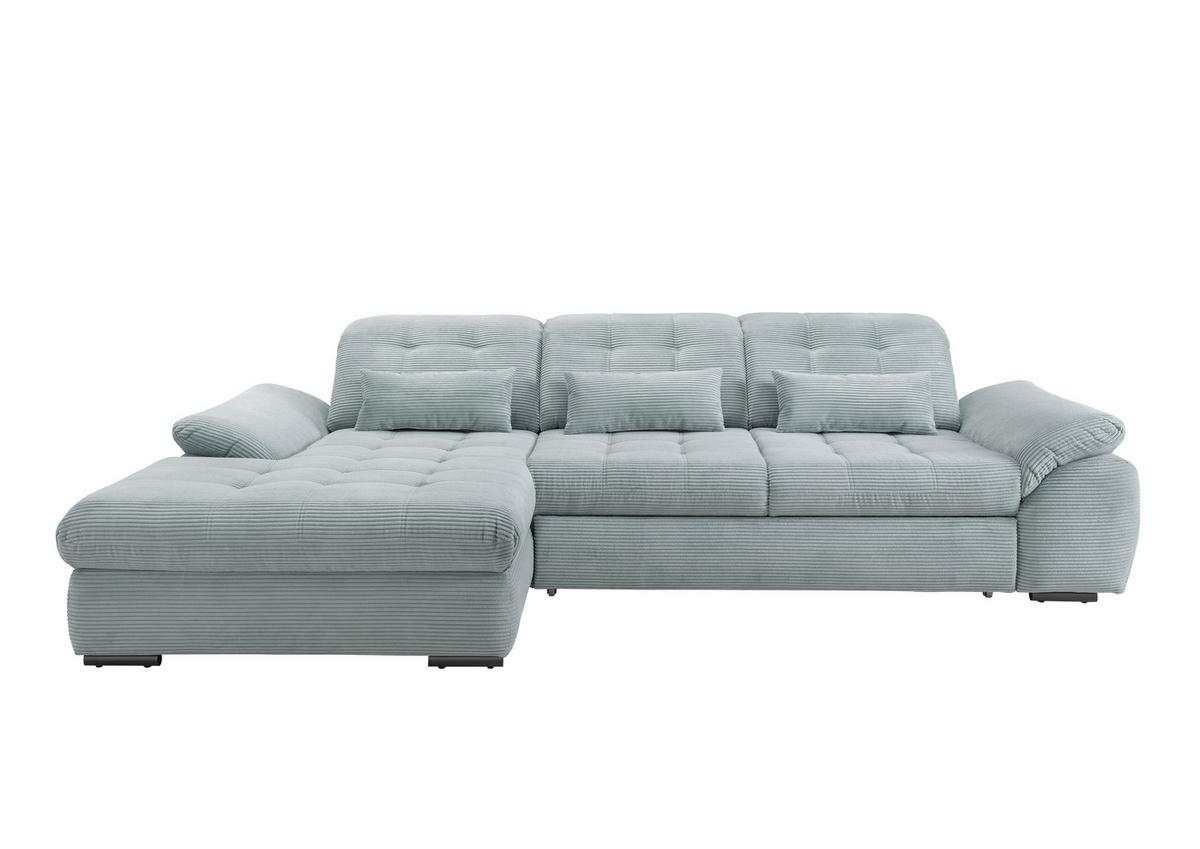 Ecksofa Mit Bettkasten Rigatti Blau S: 184x314 Cm - Schwarz/Hellblau, MODERN, Textil (184/314cm) - Livetastic