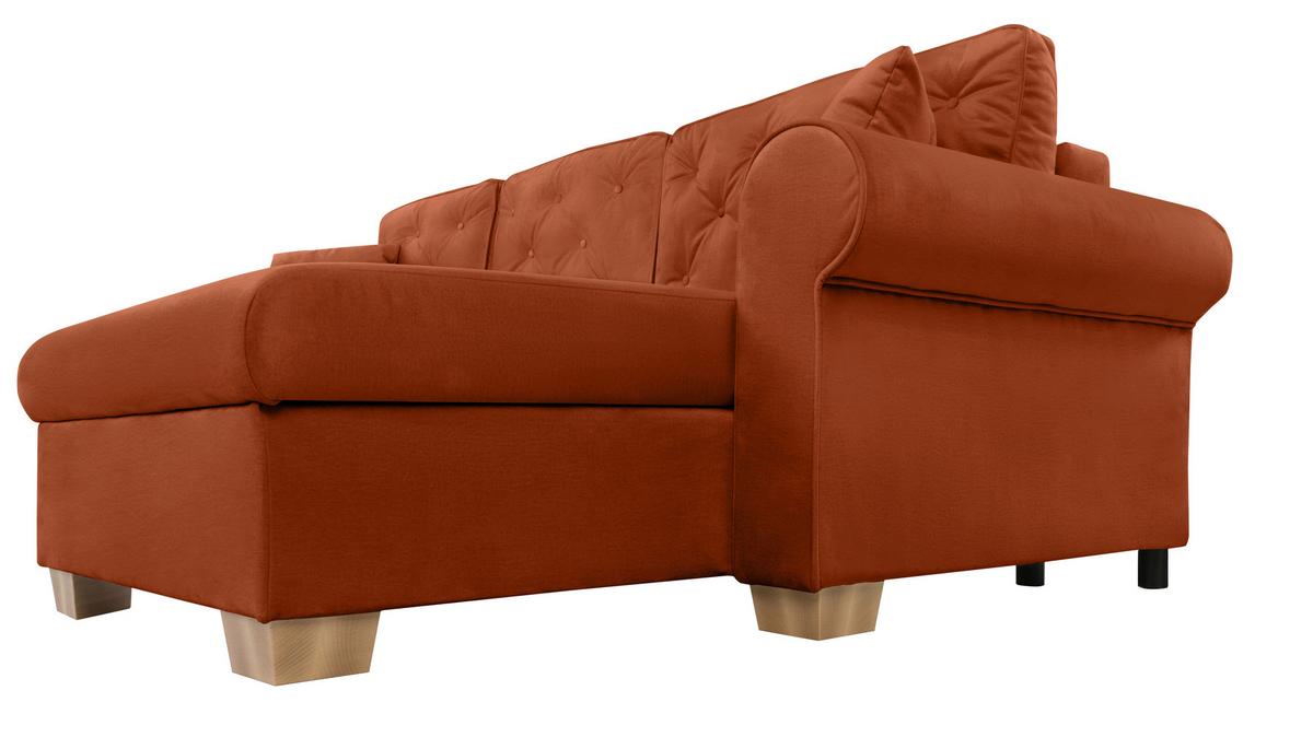 Ecksofa Arles Terracotta 39 S: 266x161 Cm - Buchefarben/Terracotta, Design, Textil (266/161cm) - MID.YOU
