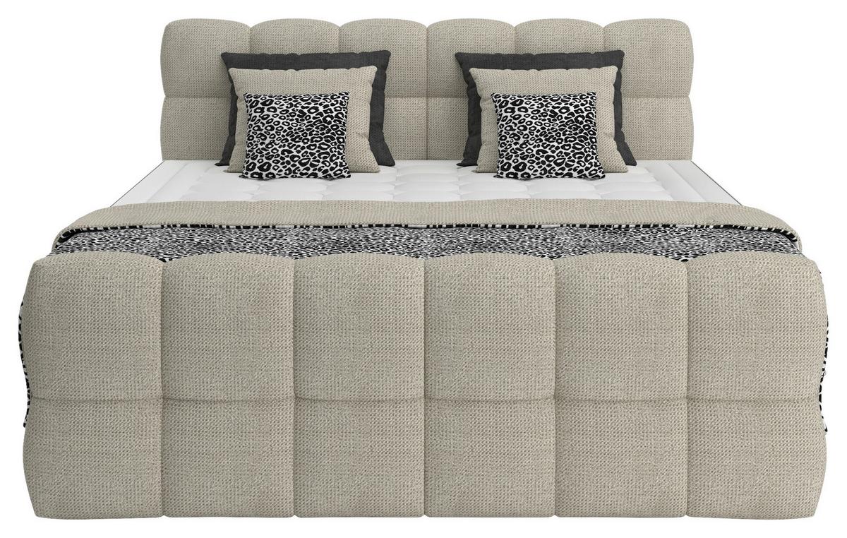 BOXSPRINGBETT inkl. Bettkasten 160x200 - Hellgrau/Schwarz, Trend, Holz/Holzwerkstoff (160/200cm) - Sembella