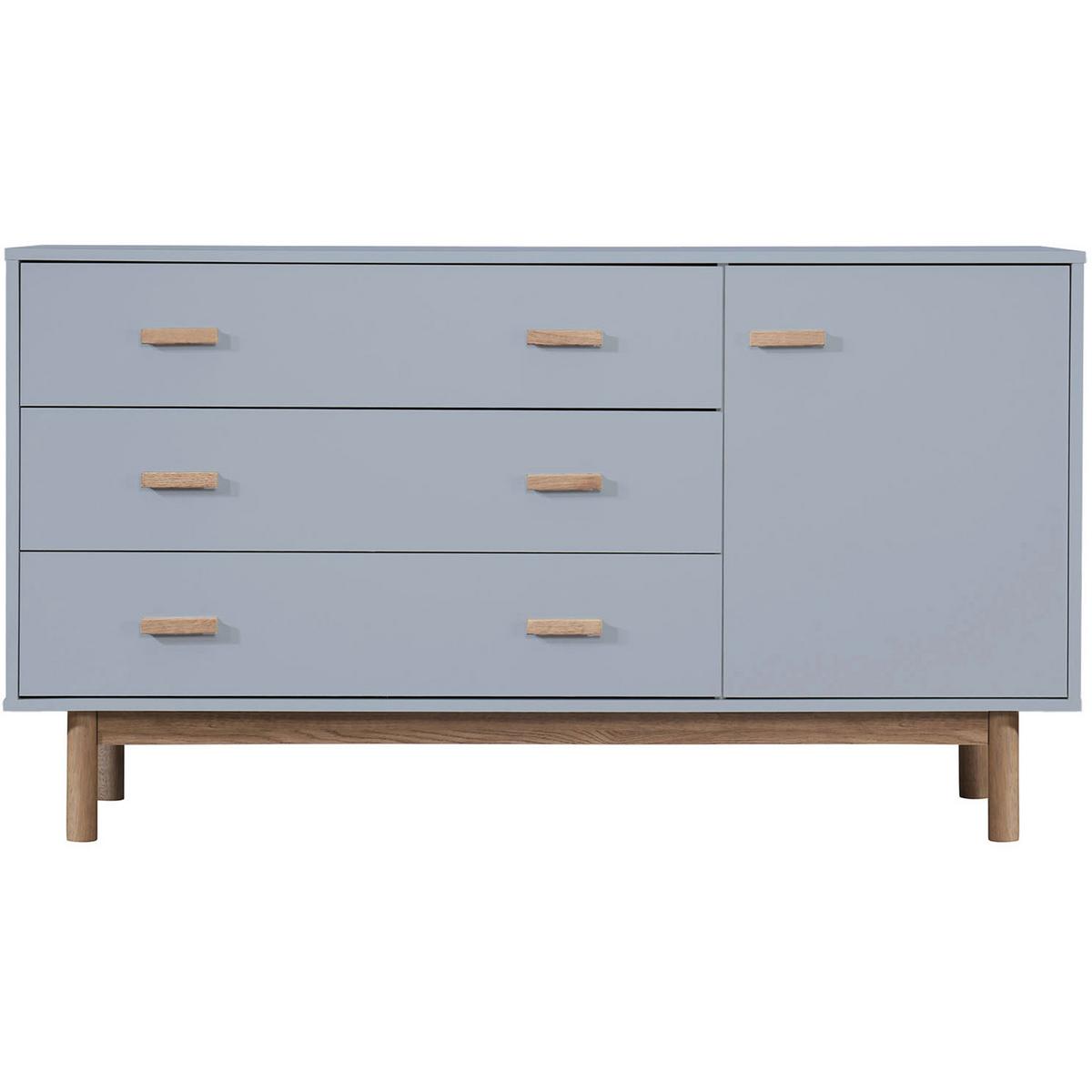 Sideboard Melanie Grau Eichefarben - Eichefarben/Grau, Design, Holzwerkstoff (144/80/44cm) - MID.YOU