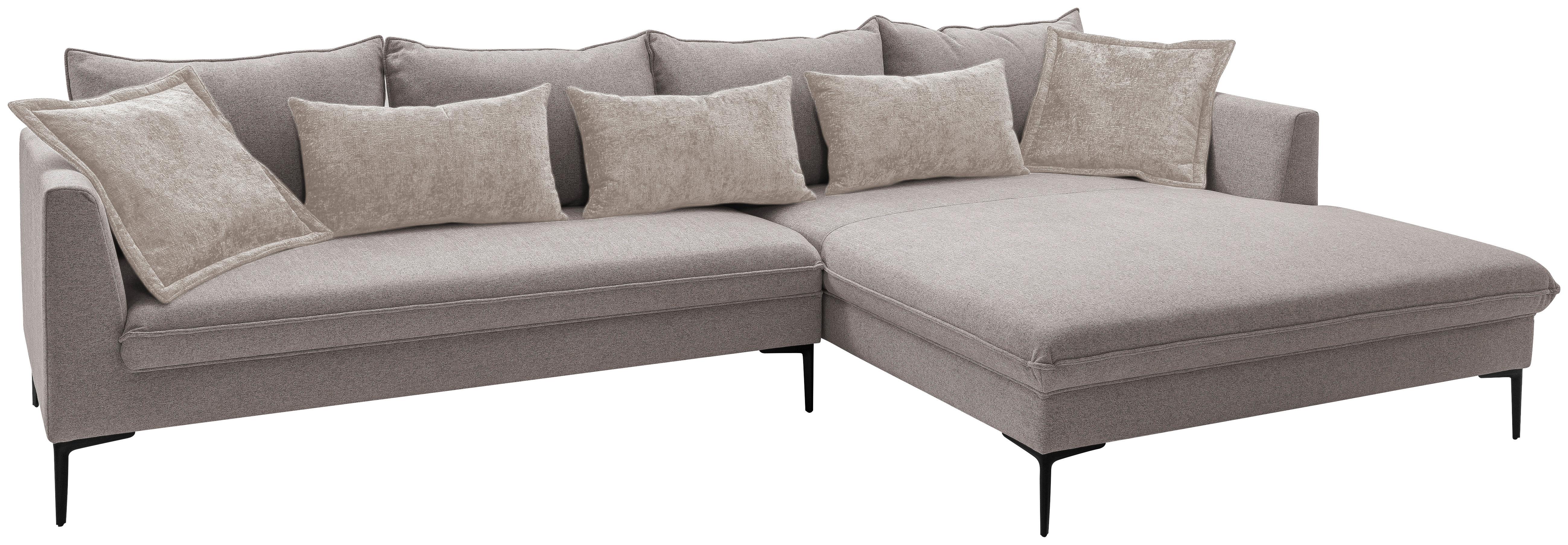 Ecksofa Piazza Taupe S: 321x187 cm - Taupe/Beige, Design, Textil (321/187cm) - Livetastic