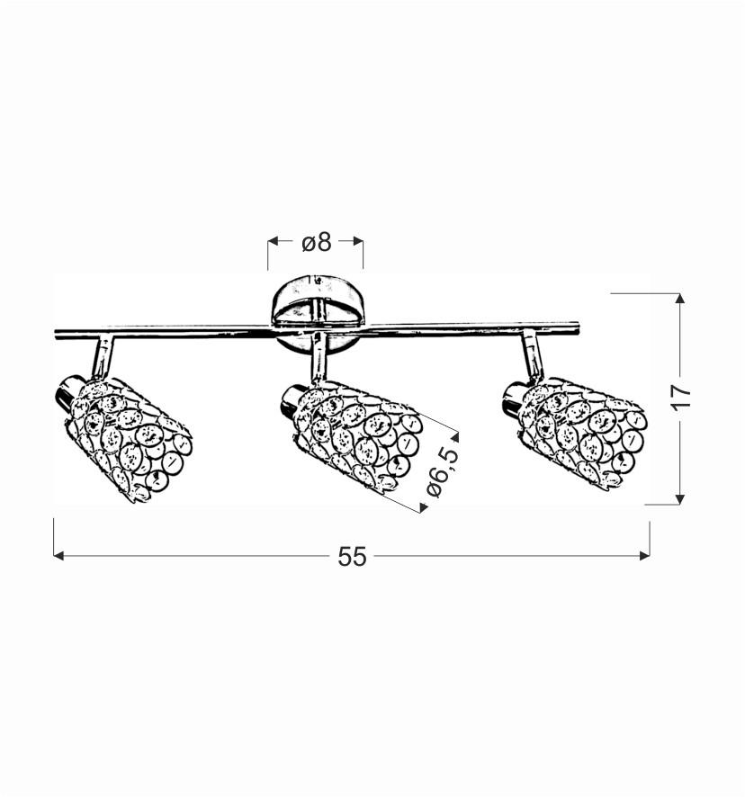 Strahler 93-00101 York - Chromfarben/Transparent, KONVENTIONELL, Glas/Metall (55/8/17cm)