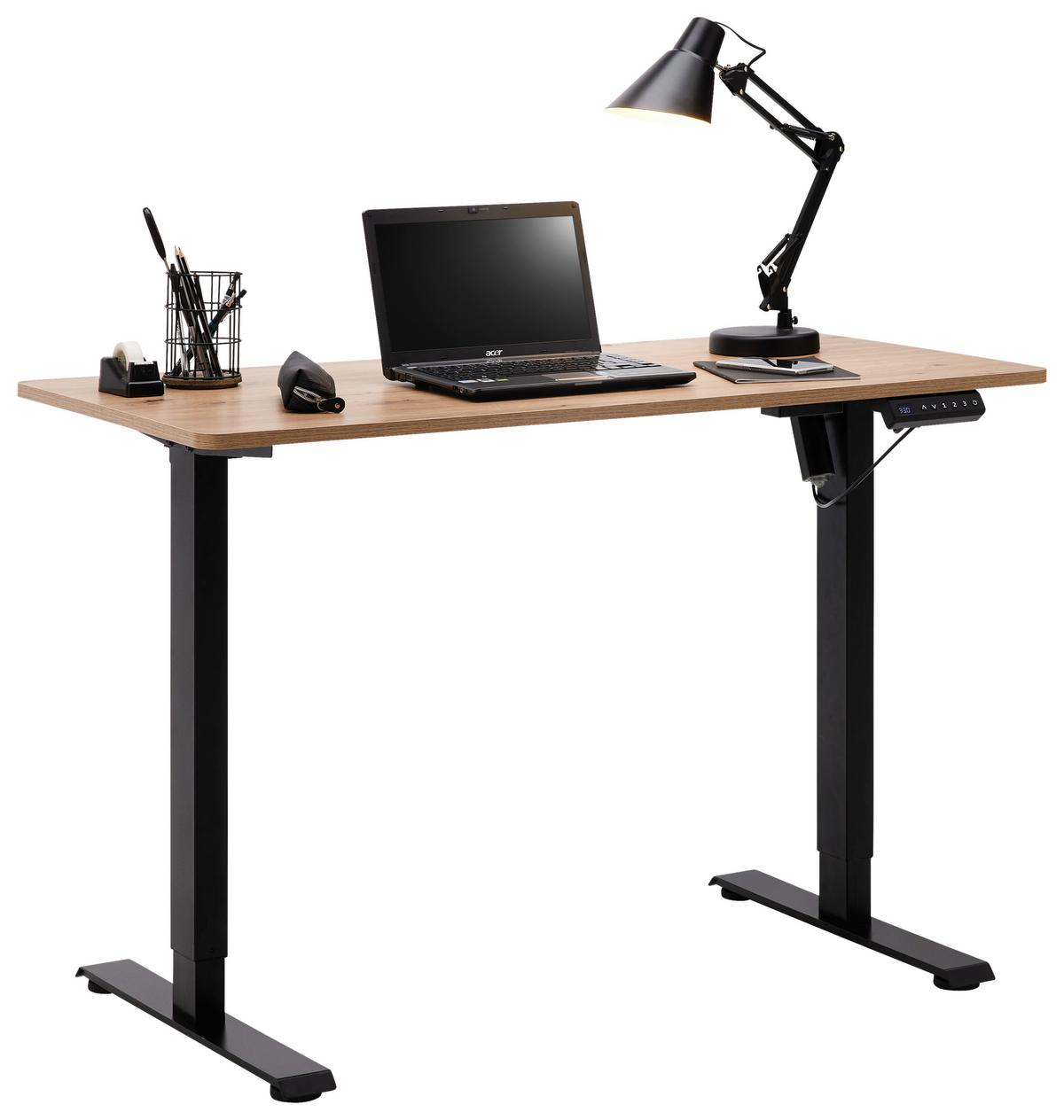 Psaci stůl EMIL II - černá/dub artisan, Moderní, kov/kompozitní dřevo (120/72-118/60cm) - Mömax